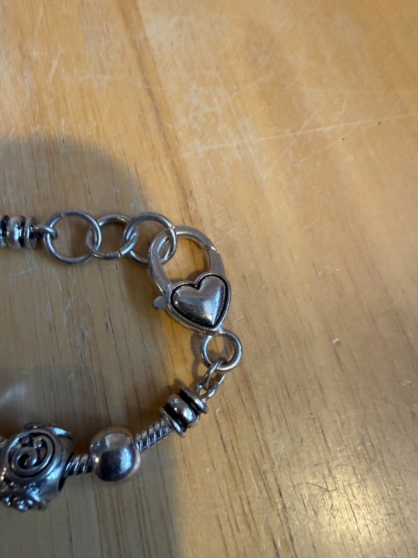 SILVER Tone Adjustable Charm Bracelet Heart Clover Flower Dangle Lobster Closure gallery