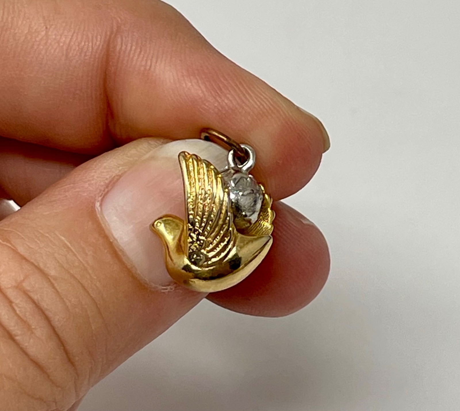 Joan Rivers Gold Tone Dove Carrying World Charm Egg Jewelry w Extender Chain gallery