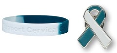 1 – I Support Cervical Cancer Awareness Bracelet & Enamel Pin – 2 Quality Items