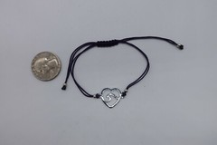 surf bracelet love heart and wave purple string amulet luck