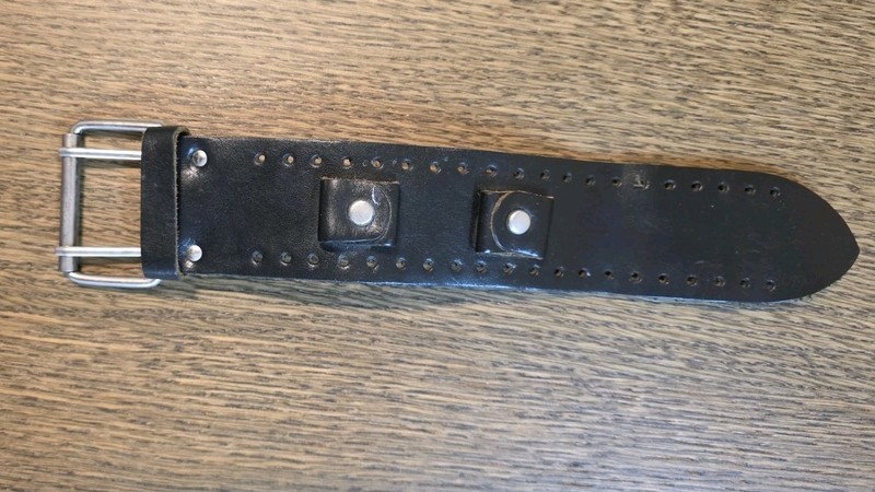Unbranded Black Genuine Leather Wide Cuff Belt Bracelet Adjustable Silver Buckle gallery