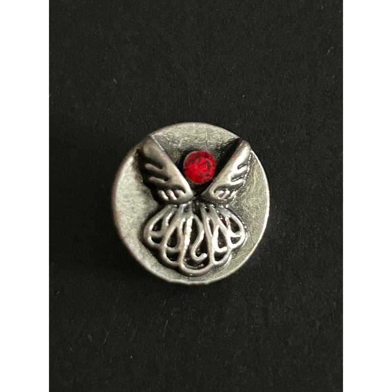 Interchangeable Snap Charm Women Silver Red Angel Wing Magnolia and Vine gallery