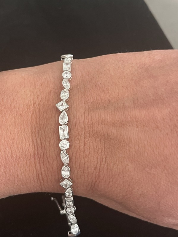 Sterling silver 925 Tennis bracelet Cz Cubic Zirconia QVC Diamonique Womens gallery
