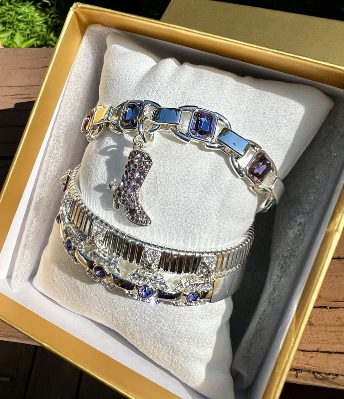 Bomb Party Gem Society Bracelets “A Heel Kickin’ Holiday” Lab Stones On Silver gallery
