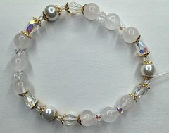 Rose Quartz Crystal Bead Bracelet