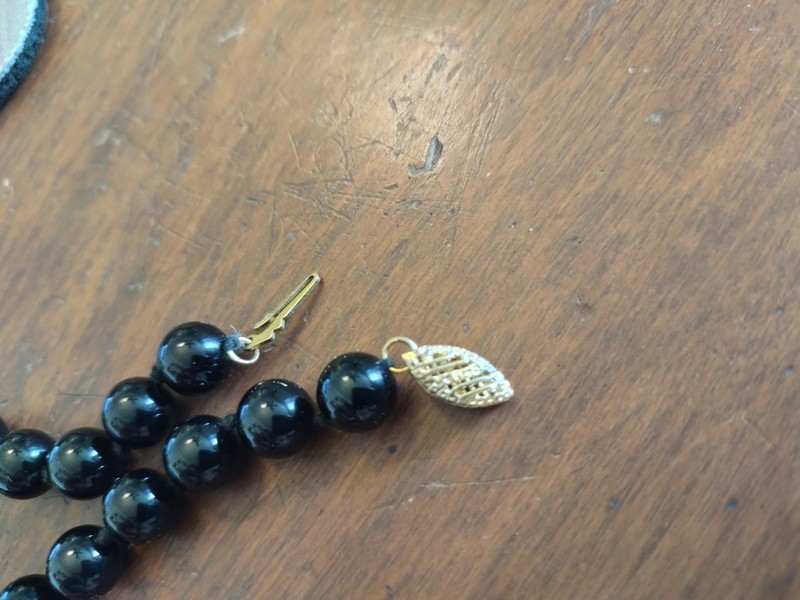 Black Onyx 10mm Stone Bead Bracelet with GP/ Sterling Silver clasp, 7'' gallery
