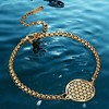 Flower of Life Ankle Bracelet Gold PVD 316L Stainless Steel Sacred Geometry gallery