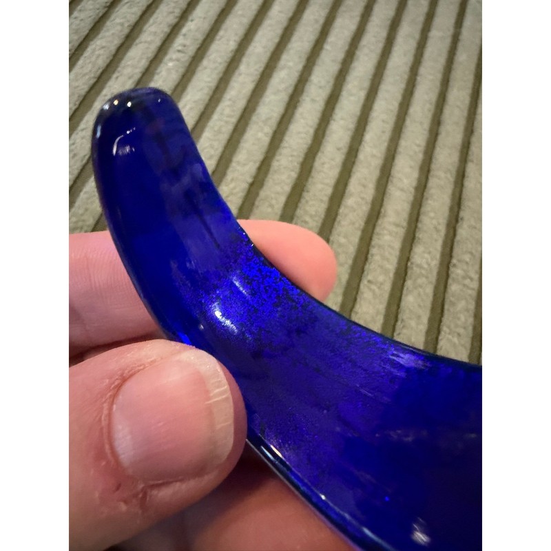 Dichroic Art Glass Cuff Bracelet Cobalt Blue Silver Swirl Murano Style Handblown gallery
