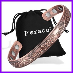 Feraco Copper Bracelet for Women, Ultra Strength Magnetic Bracelets, 99.99% Pure