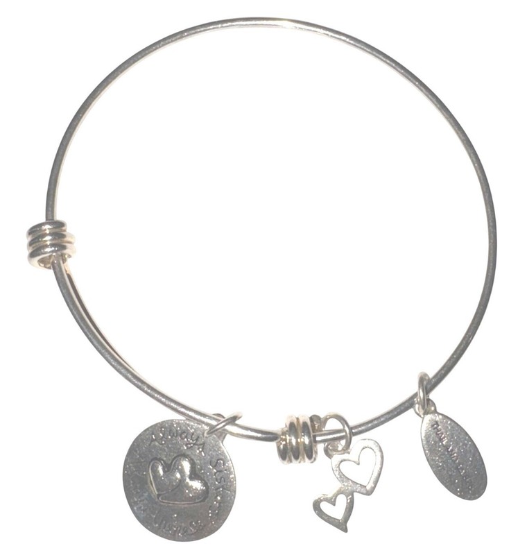 "Extraordinary Life" Always Sisters 925 Sterling Silver Adjustable Charm Bangle gallery