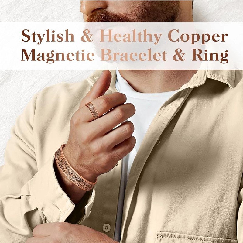 Men Women Bracelet Magnetic Therapy Arthritis Pain Relief Pure Solid Copper Bang gallery