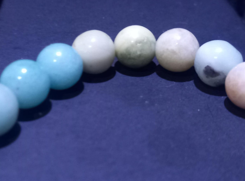 Natural Amazonite Bracelet with Mixed Gemstones | Morganite Beryl Jasper Agate gallery