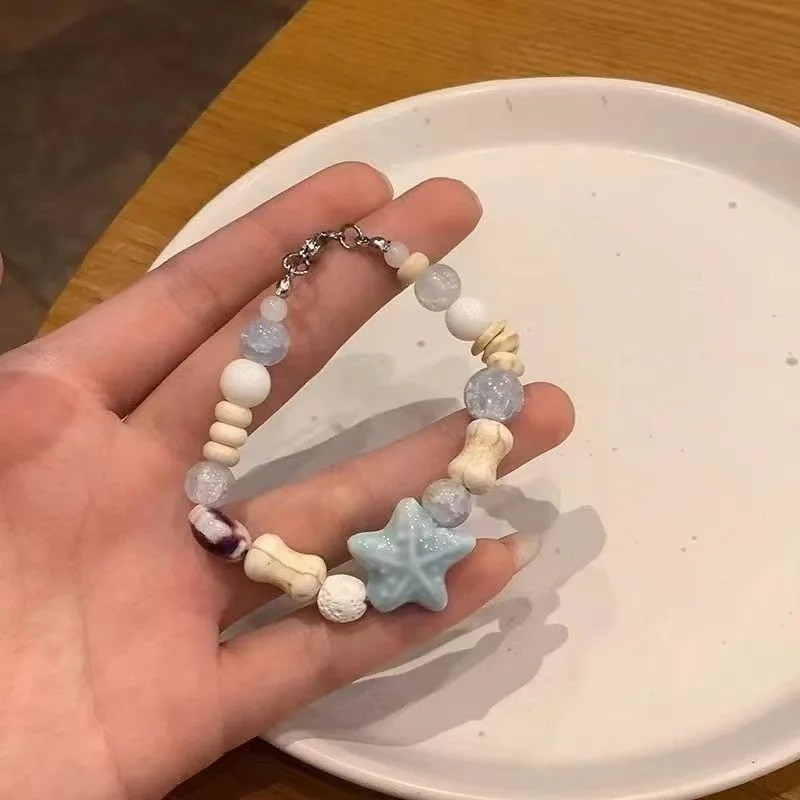 Bracelet Bohemian Conch Starfish Shells Ceramics Beaded Girls Shell Beach Bangl gallery