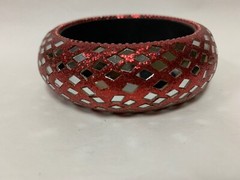 Next Stunning Stand Out Red Sparkly With Mirror Pieces All Over Thick Bangle