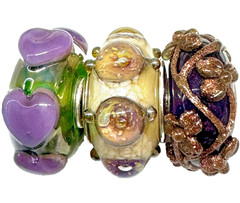 Elfbeads Cosmic Eyes Bead fits, Flowertwig, PurpleBerrry Hearts *Fits Trollbeads