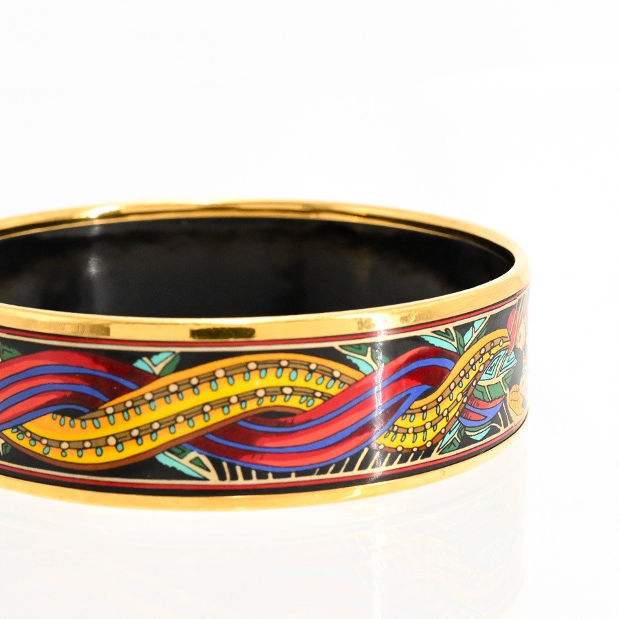 HERMES Email GM Bangle Black Inner Circumference 19cm Ladies' Accessories gallery
