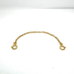 Azaggi Dainty Safety Chain with Two Spring Ring Clasps 14K Gold Plated S0582S