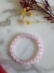 8mm 5A Natural Madagascar Rose Quartz Bracelet