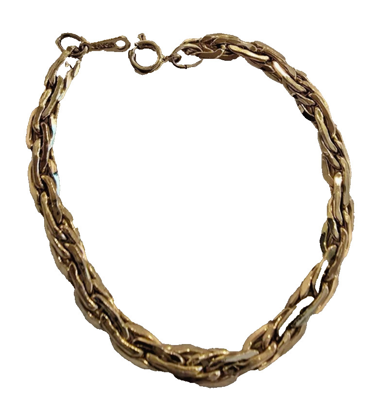 Avon 7 in Gold Tone Oval Link Twist Chain Bracelet Spring Ring Clasp