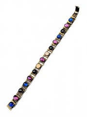 Antique Victorian Book Chain Bullet Cabochon Bracelet