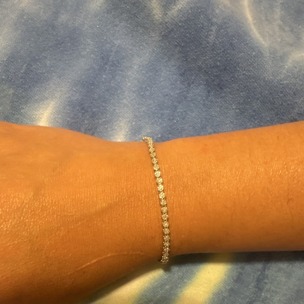 10k White Gold Tennis Bracelet