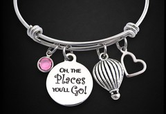 Graduation Oh the Places You’ll Go Charm Bracelet w/ Birthstone