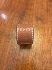Authentic Loewe Browns Leather Slap Bracelet Wrap Cuff Shipping From Japan