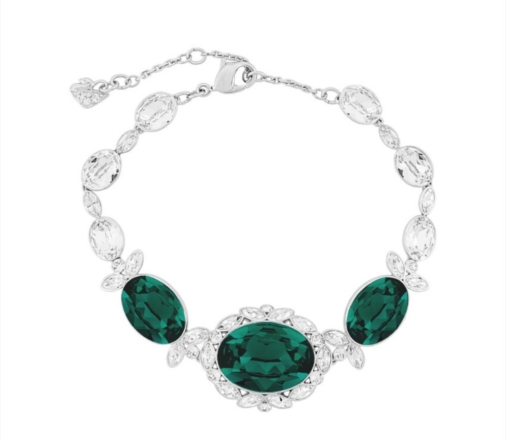 SWAROVSKI BRAZIL GREEN AND CLEAR CRYSTAL COLLAR BRACELET 5472614