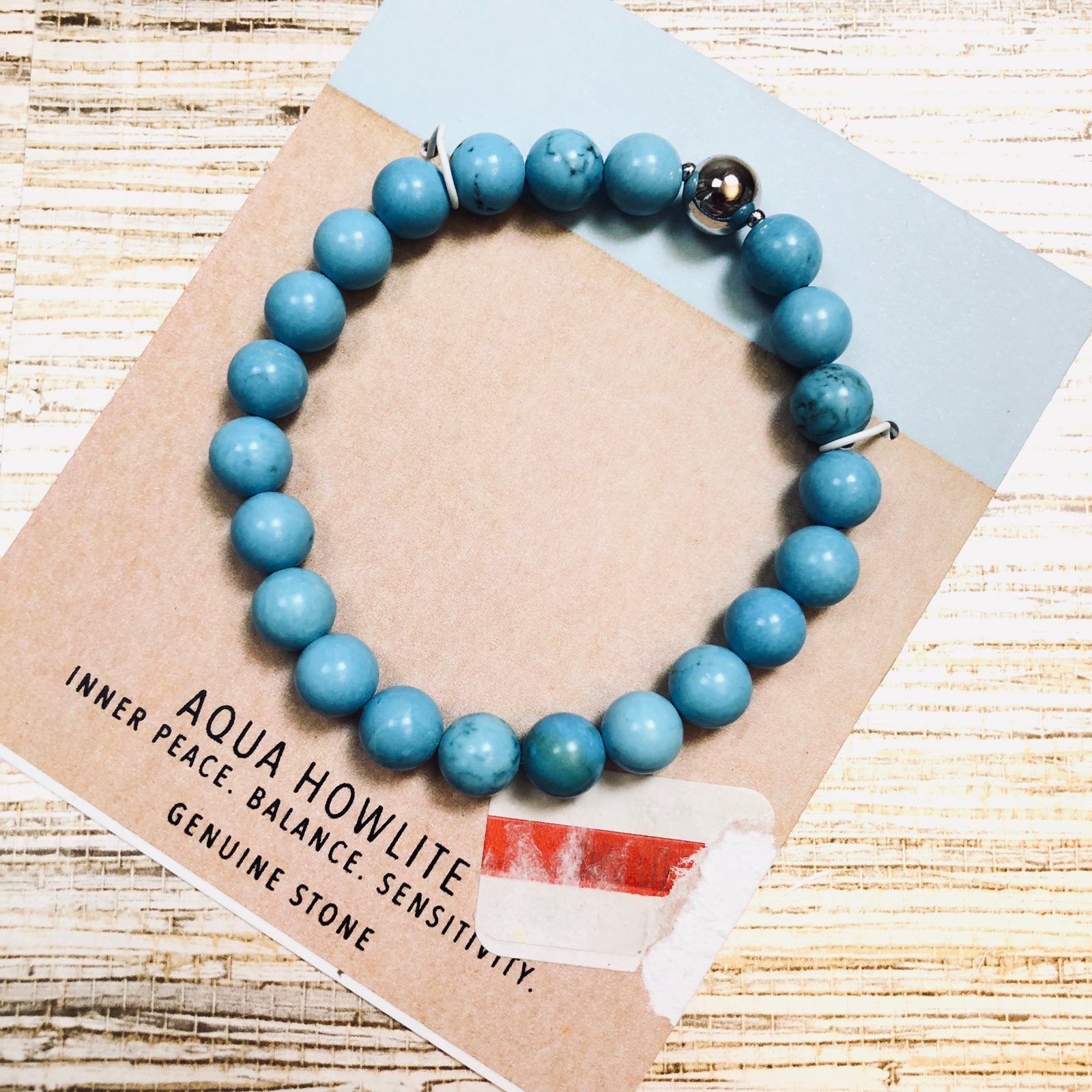 732 AQUA HOWLITE inner peace, balance, genuine stone bracelet $75 gallery