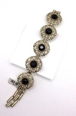 HEIDI DAUS “How Suite It Is” Crystal Station Link 7-1/2″ Bracelet – Black – NWT