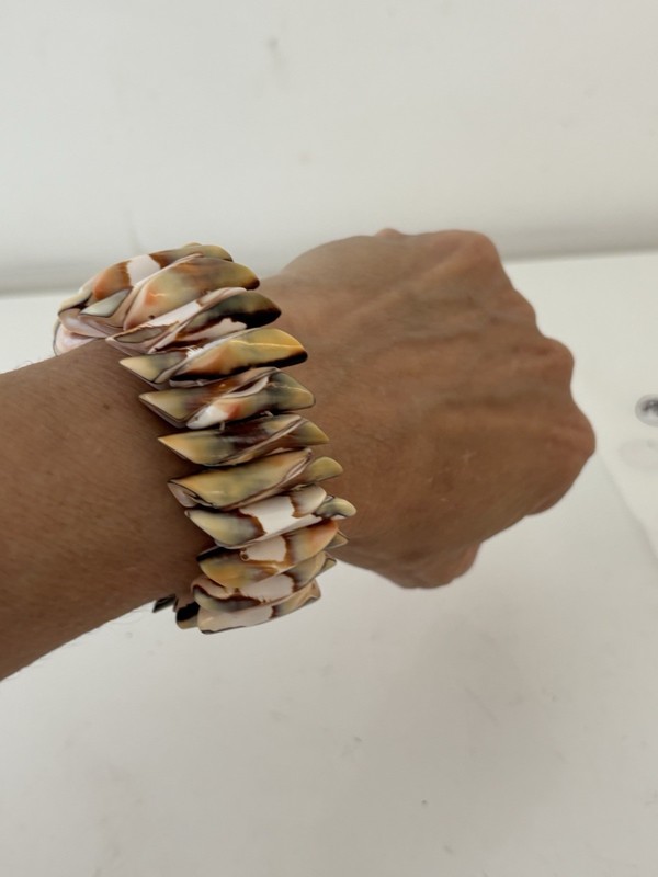Vintage Natural Cone Spiral Seashell Cuff Bracelet Boho gallery