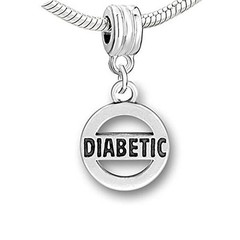 Diabetic Dangle Charm European Bead Compatible for Most European Snake Chain Bra