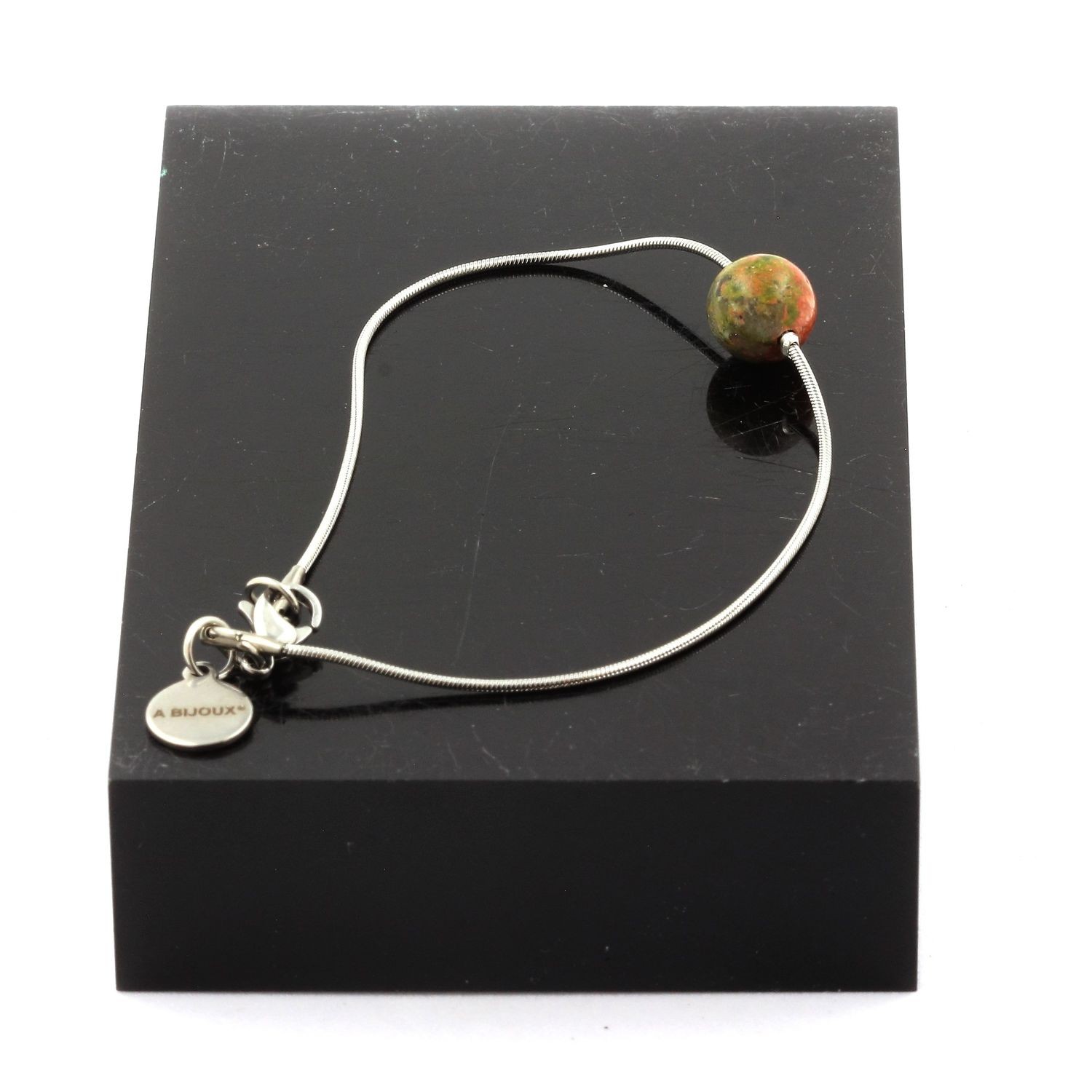 Bracelet Stainless Steel 1 Pearl Unakite 8 Mm. Manufactured IN France gallery