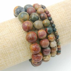 Wholesale 4/6/8/10/12mm Natural Multicolor Gemstone Round Stretch Bracelet 7.5″