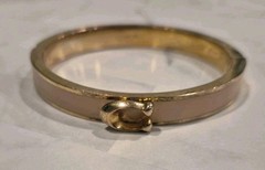 Coach cuff bracelet Gold And Cream Colored Signature C Symbol Magnetic Closure