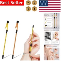 2 Pcs Bracelet Helper Tool Gold Fashion Metal Polished Jewelry Clasp Fastener