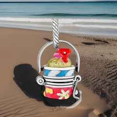 Brighton BEACH PAIL hinged Charm NWOT List $32 Rare Find!