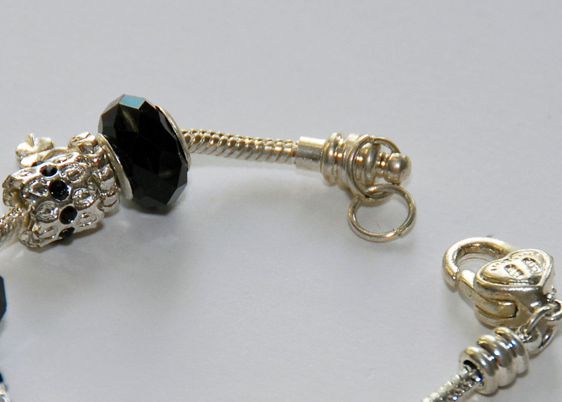 7.9 inches Fantasy Black Charm with Silver plated Bracelet fashion, bangle gallery