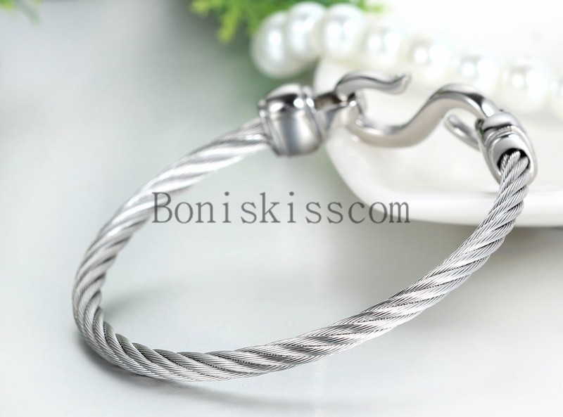 Love Infinity Symbol Charm Stainless Steel Cable Women's Cuff Bangle Bracelet gallery