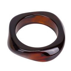 Ingemark Boho Brown Irregular Acrylic Resin Chunky Bangles for Women on Hand