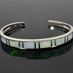 Vikoly White Opal Bangles Top Quality Silver Plated Fashion Jewelry For Women