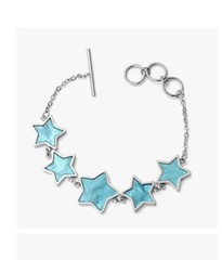 Bracelet Size 7.25 in Stainless Steel with Blue Resin Stars