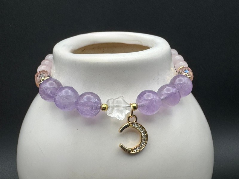 Handcrafted Rose Quartz Lavender Amethyst Pendant gallery