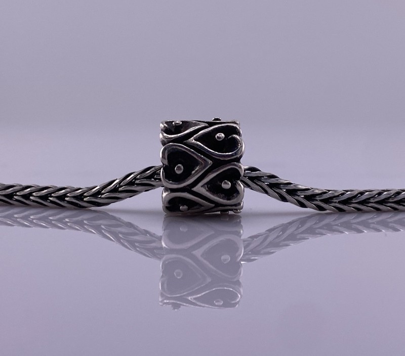 Elfbeads Sterling Silver Hearts Spacer Charm Bead 925 New gallery
