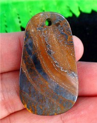 35x20x3mm Natural Brown Tiger Iron Gem Teardrop Pendant Bead EA79319