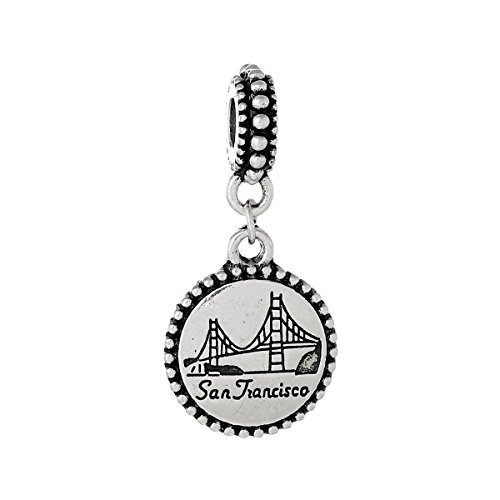 State Charm Bead Spacer (San Francisco)Spacer Bead for European Snake Chain Char