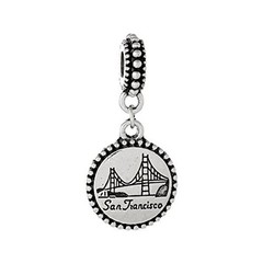State Charm Bead Spacer (San Francisco)Spacer Bead for European Snake Chain Char