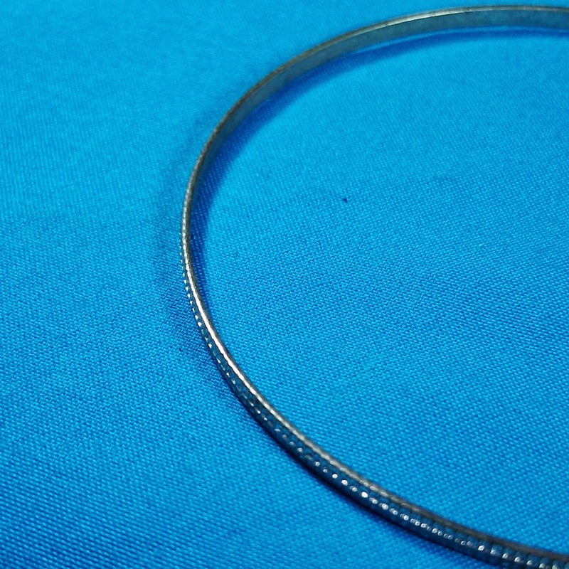 Vintage Silver Tone Tire Tread Design Textured Band Bangle Bracelet gallery