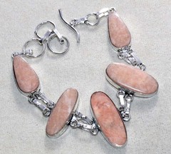 925 Silver Plated Pretty Orange Aventurine Bracelet 8″ Modern Design Trendy JW