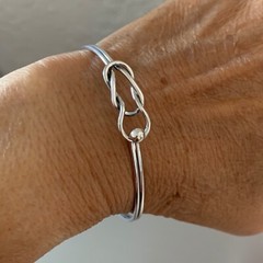 Sterling Silver Celtic Knot Bangle, Silver Bangles, Silver Bracelet, Love Knots